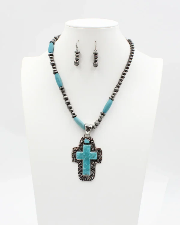Turquoise Trail Necklace and Earrings Set